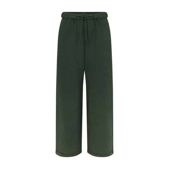 Skims Cotton Fleece Classic Straight Leg Pant in Spruce, Size X-Small - Picture 5 of 9